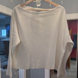 Luxury off the shoulder Sweater by Zoran - Pure White - Made in Italy. Premium.